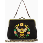 Handbag - Vintage Kisslock Embroidered Bee