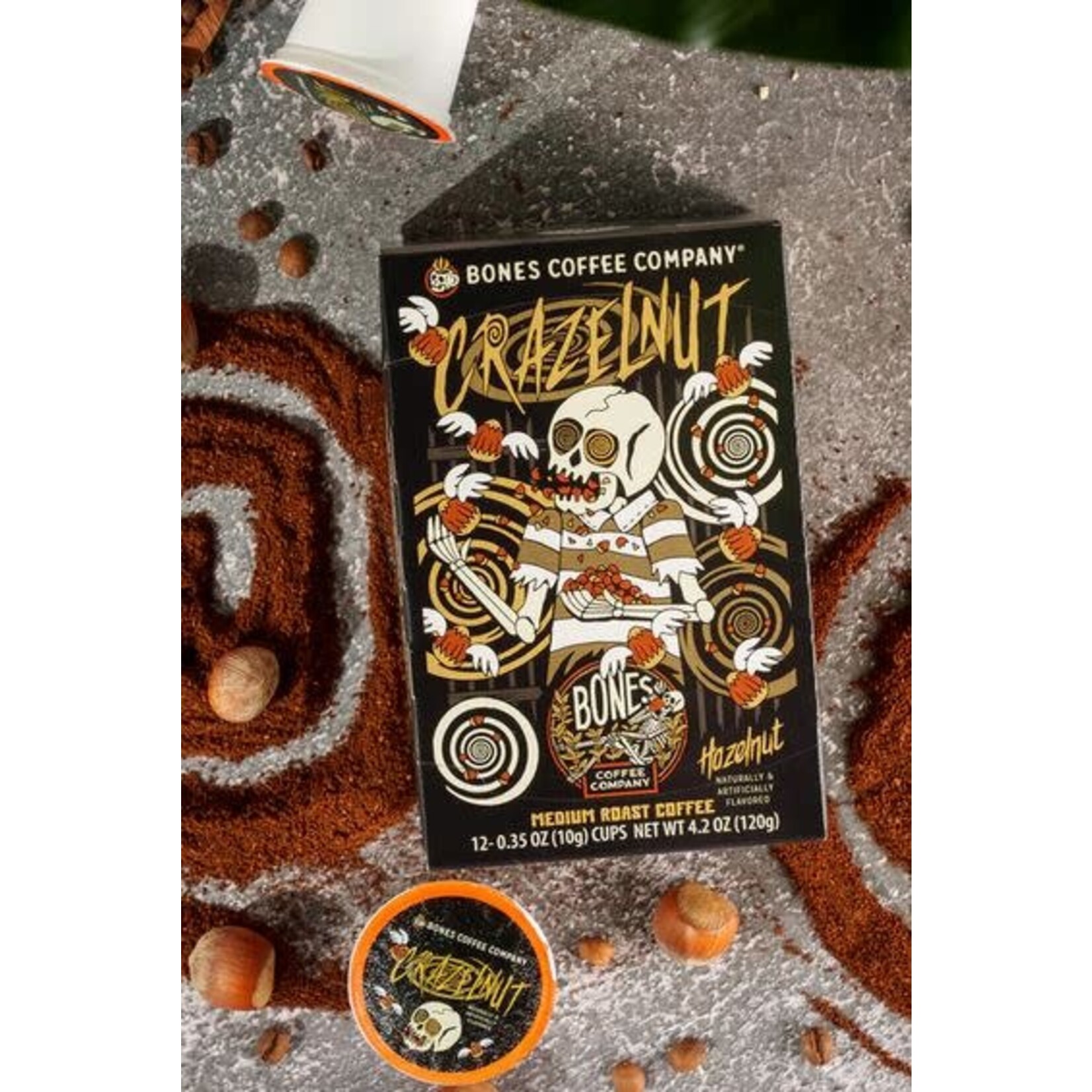 Bones Coffee: Crazelnut Bones Cups 12ct
