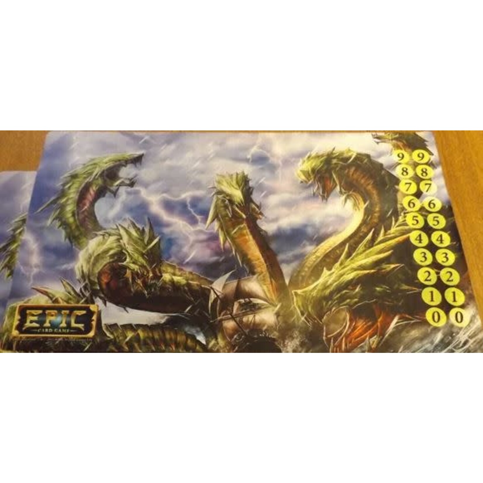 #11772 Epic Card Game - 2 Sea Hydra Wild Champion Playmats Dragon Cache USed Game
