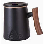 Mug - Porcelain with Infuser and Lid - 12oz - Black