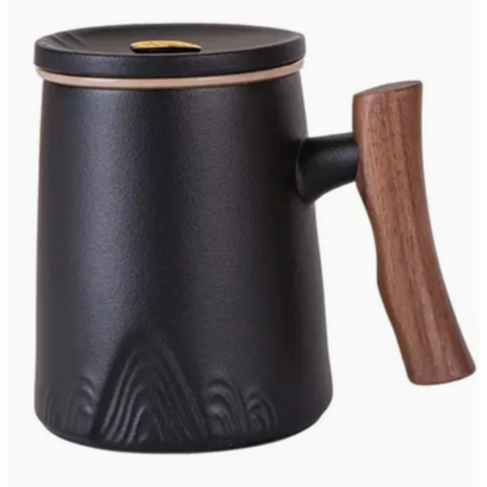 Mug - Porcelain with Infuser and Lid - 12oz - Black