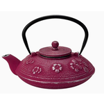 Teapot - Cast Iron Ume Plum Blossoms - 27oz - Magenta