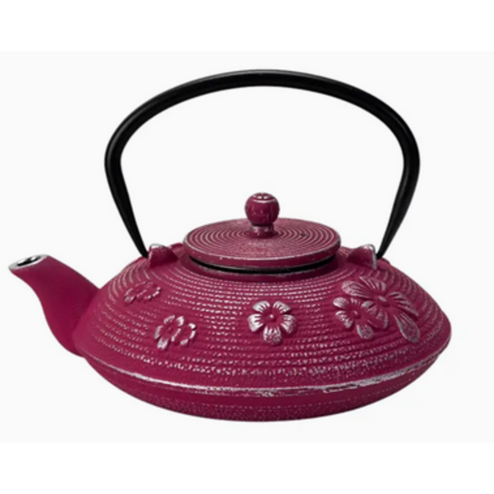 Teapot - Cast Iron Ume Plum Blossoms - 27oz - Magenta