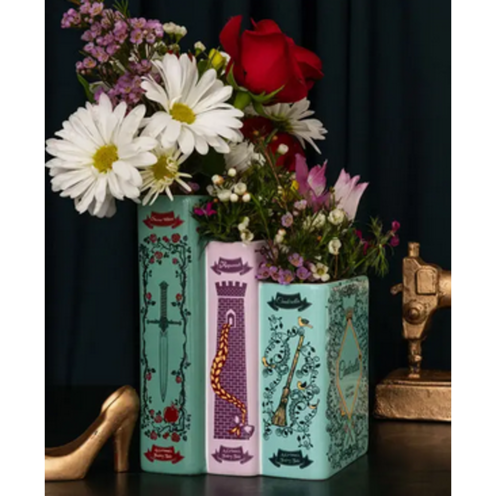 Vase - Triple Book Vase - Grimms Fairy Tales
