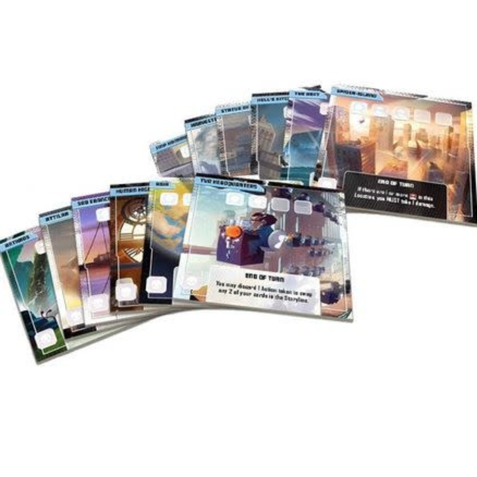 #11719 Marvel United Cardboard Location Tiles Dragon Cache Used Game