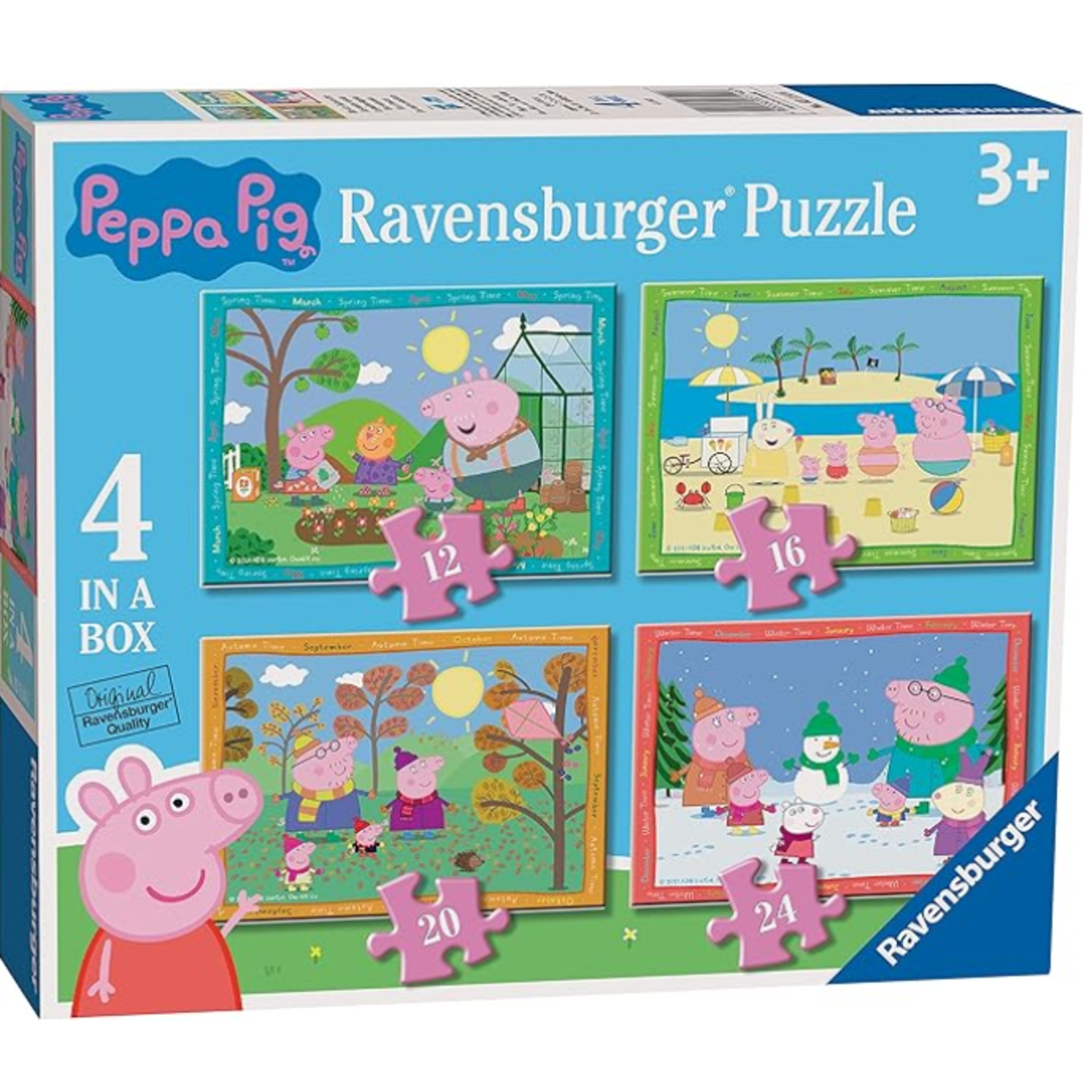 Peppa Pig 4 in a Box 12/16/20/24 Piece Puzzle