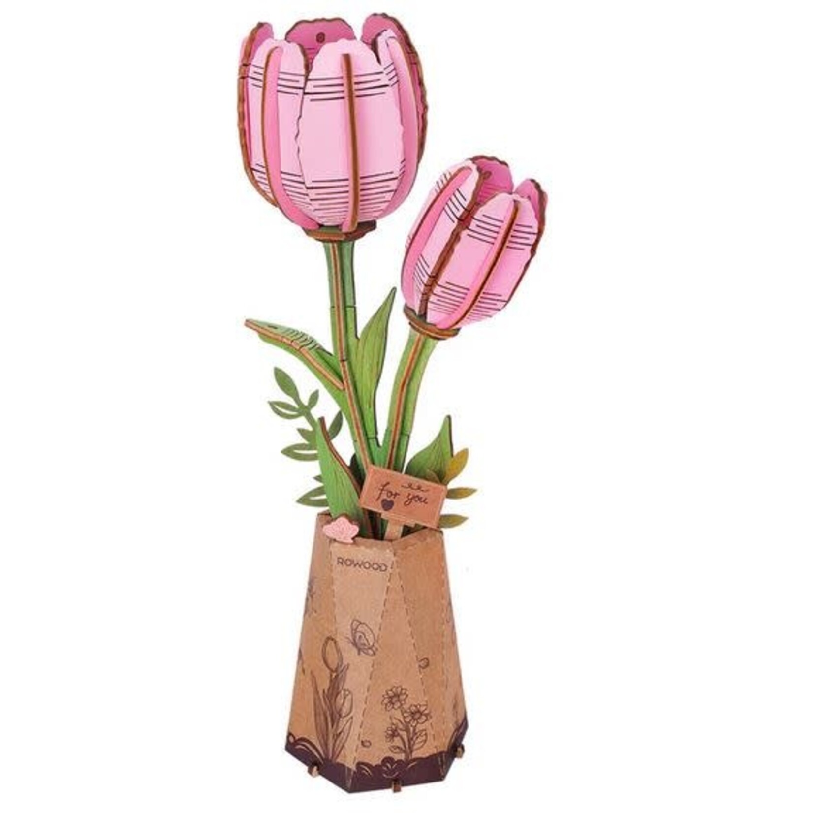 Wooden Flower Kit - Pink Tulip - Bloom Craft