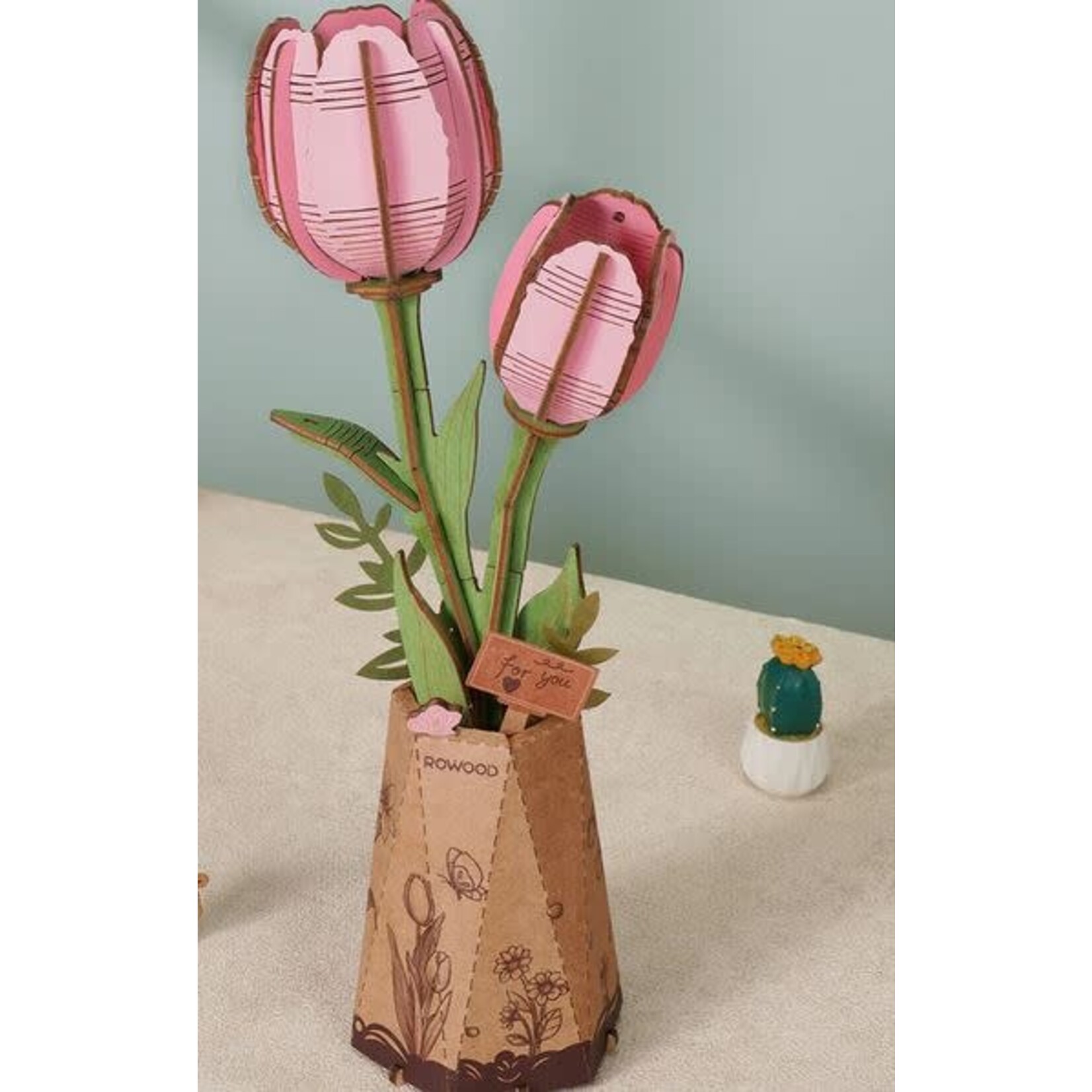 Wooden Flower Kit - Pink Tulip - Bloom Craft