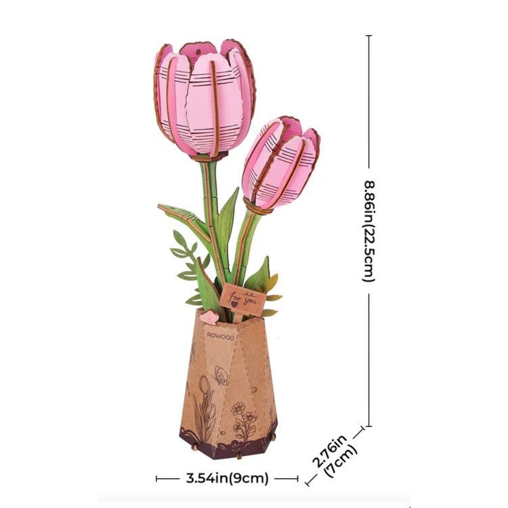 Wooden Flower Kit - Pink Tulip - Bloom Craft