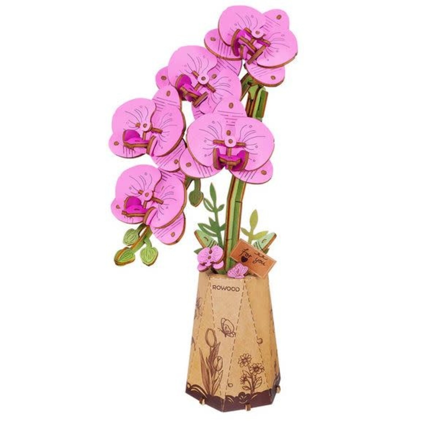 Wooden Flower Kit - Purple Moth Orchid - Bloom Craft