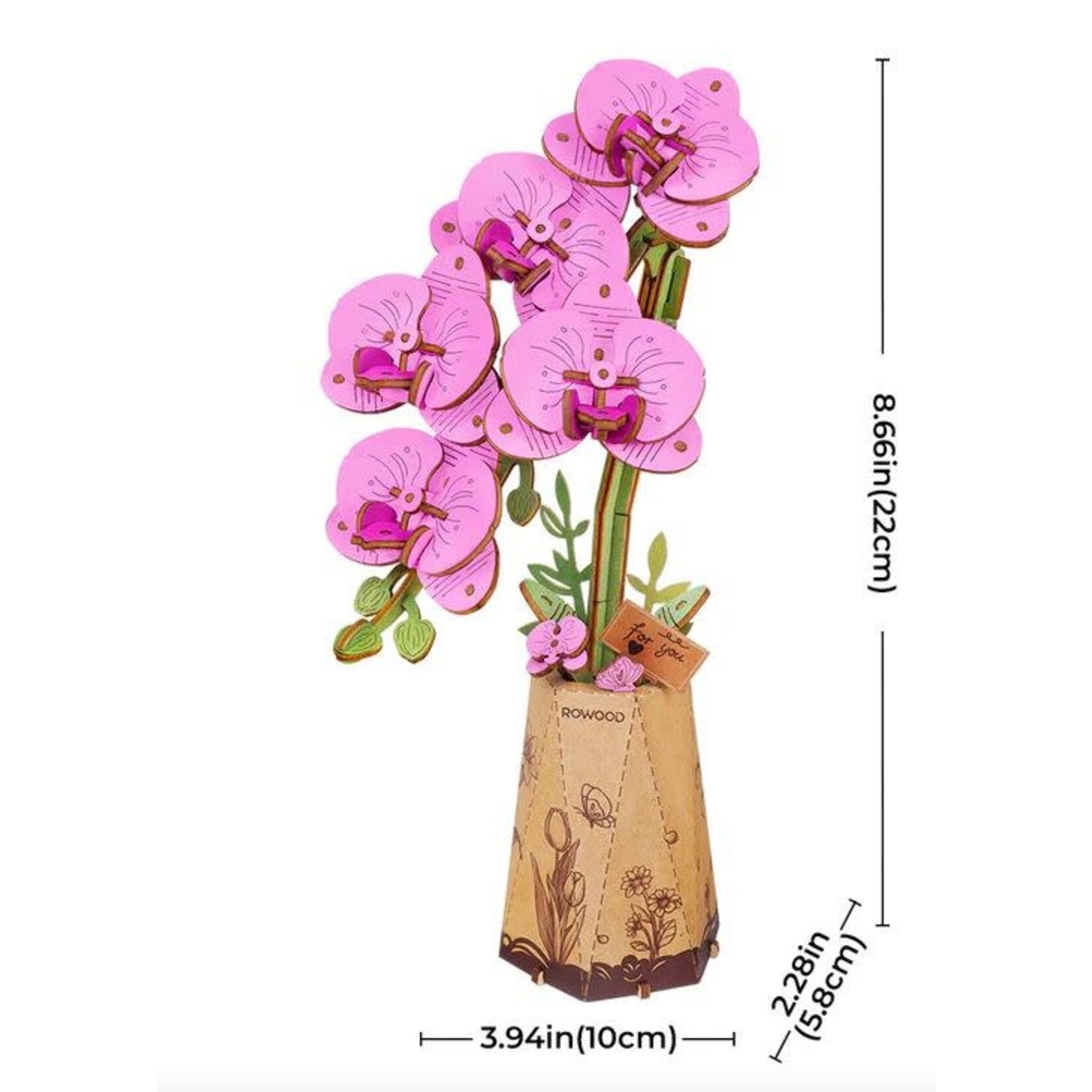 Wooden Flower Kit - Purple Moth Orchid - Bloom Craft
