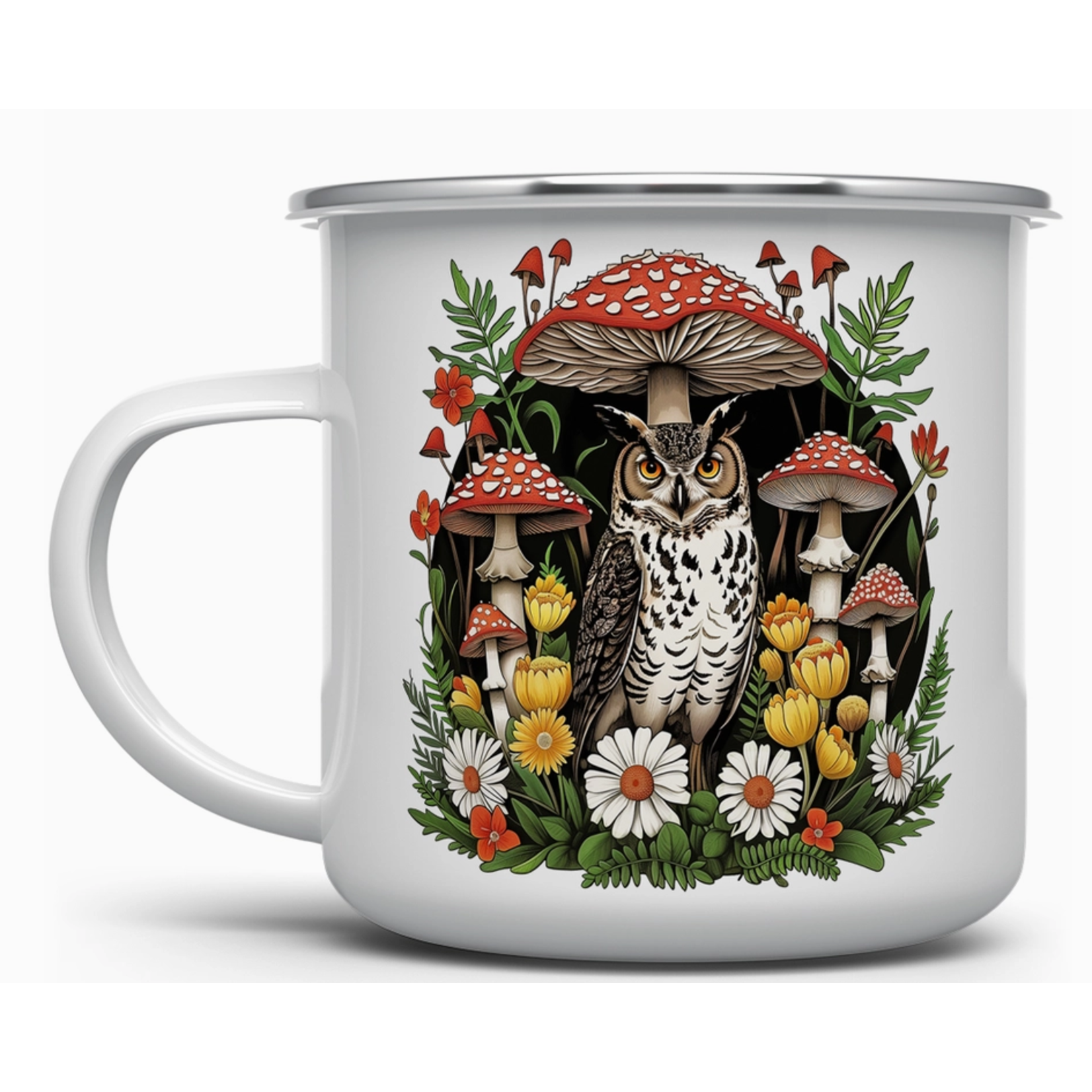 Camp Mug - Enamel Owl - 16oz