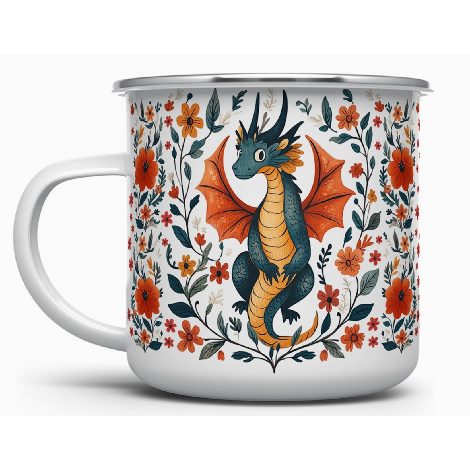 Camp Mug - Enamel Dragon - 16oz