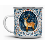 Camp Mug - Enamel Winter Deer - 16oz