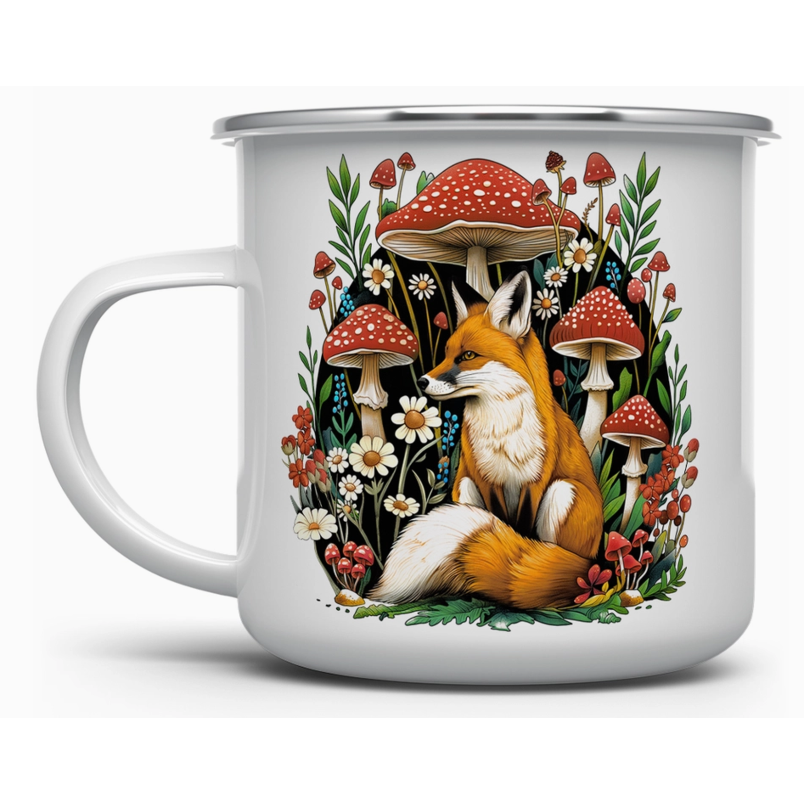 Camp Mug - Enamel Woodland Fox - 16oz