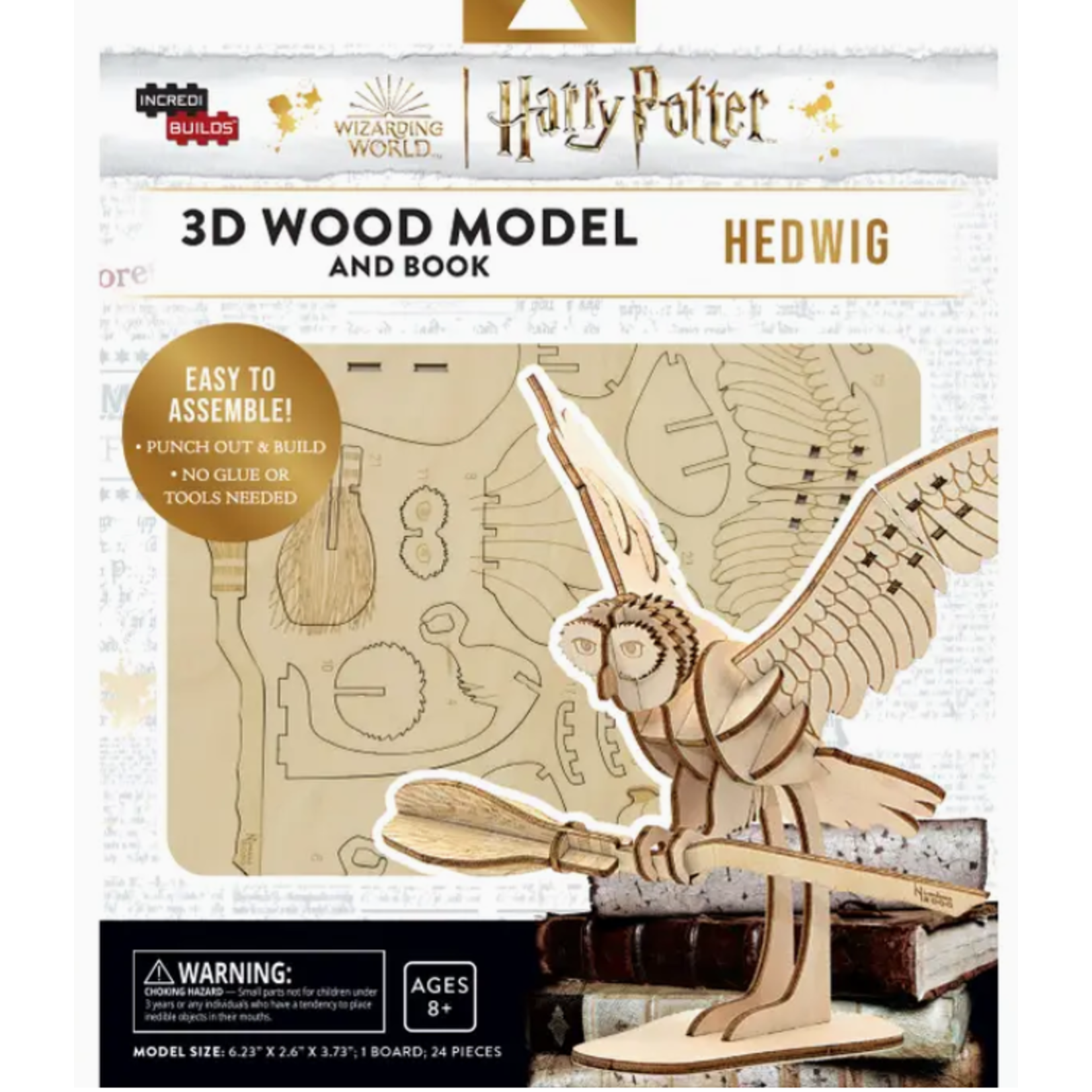 IncrediBuilds - Harry Potter - Hedwig 3D Wood Model and Book