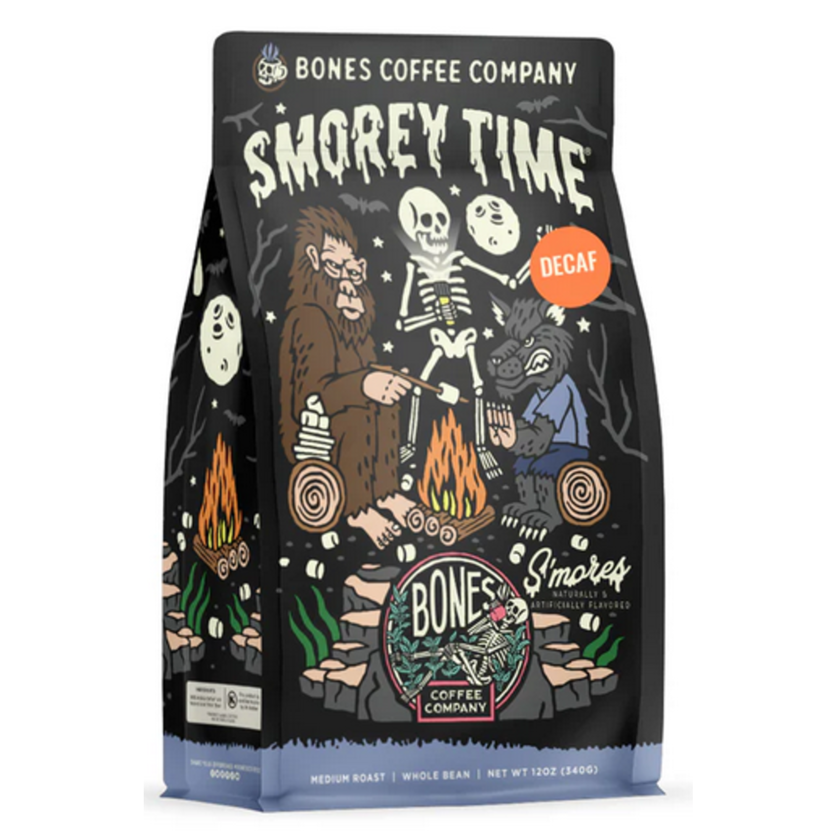 Bones Coffee: Decaf S'morey Time 12oz Ground Coffee