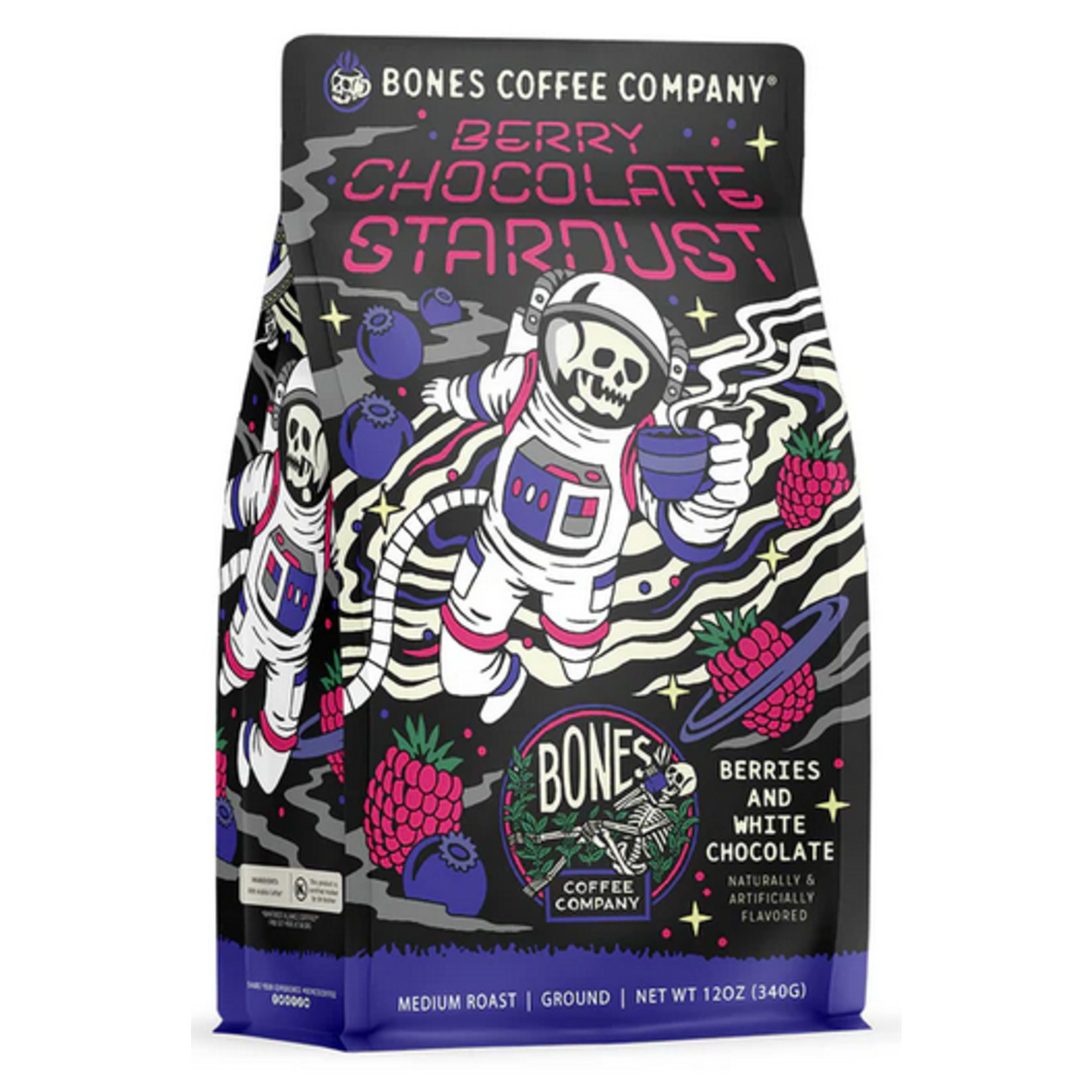 Bones Coffee: Berry Chocolate Stardust 12oz Ground Coffee