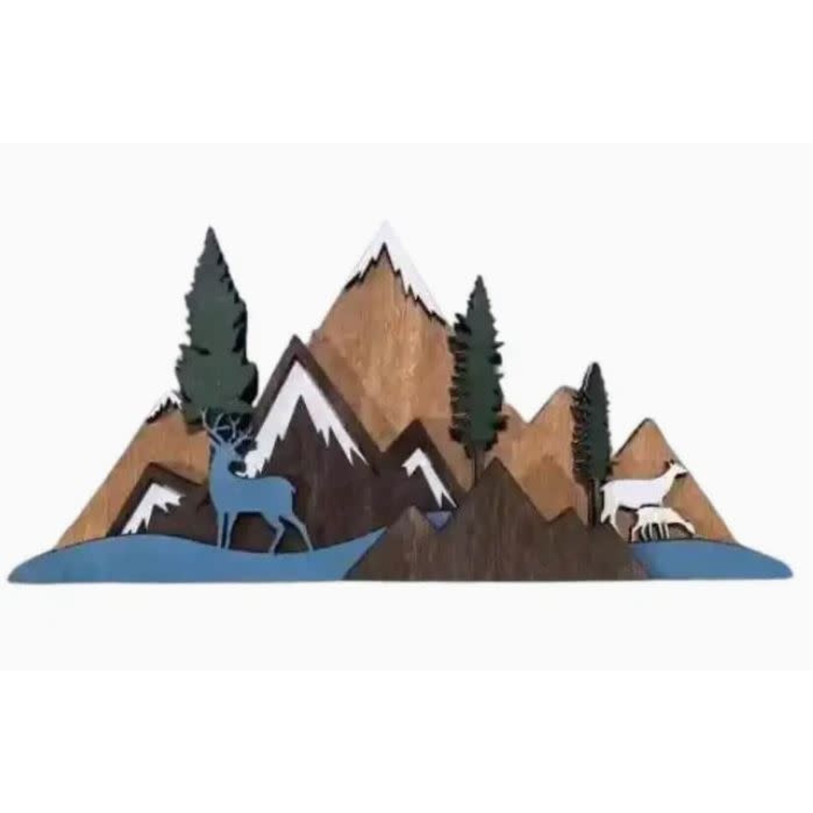 Shelf Sitter - Blue and Brown Mountains