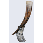 Viking Drinking Horn with Stand - Burnt - 14in