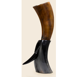 Viking Drinking Horn with Stand - Auger Black Brown - 14in