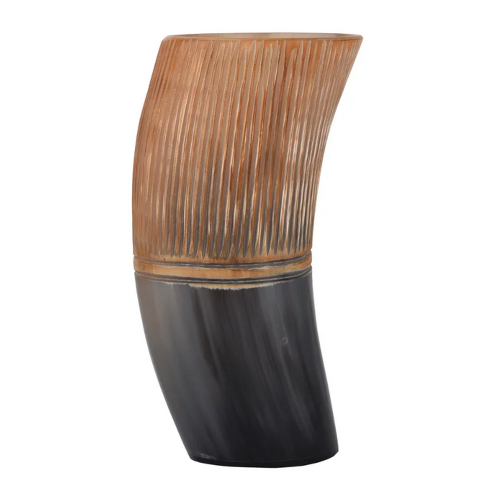 Viking Drinking Horn Cup - Striped - 6in