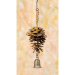 Flamed Pine Cone with Bell Ornament