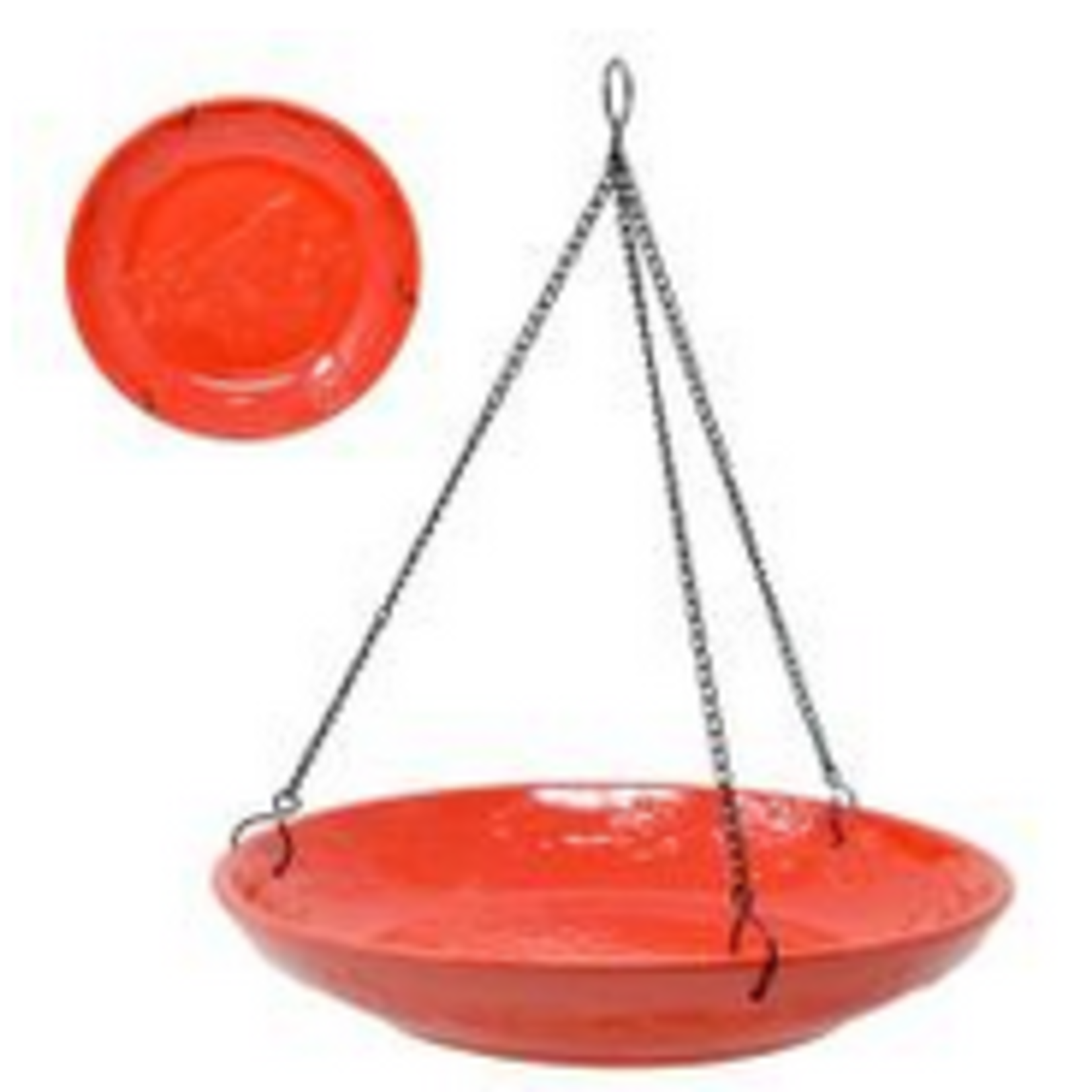 Cardinal Ceramic Hanging Birdbath
