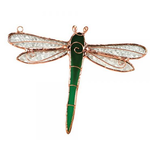 Stained Glass Green Dragonfly Suncatcher