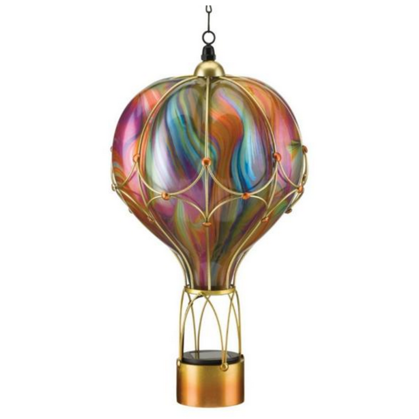 Regal Arts & Gifts Hot Air Balloon Swirl Solar Lantern - Orange