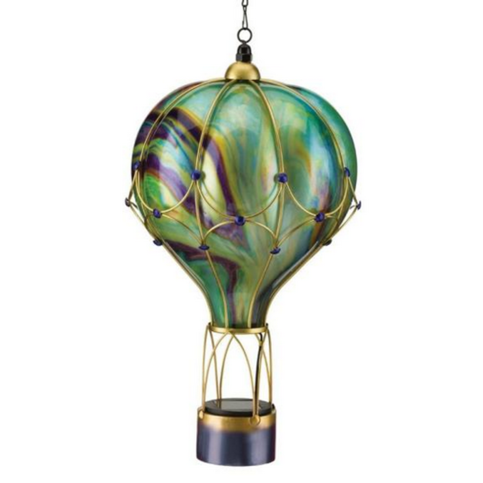 Regal Arts & Gifts Hot Air Balloon Swirl Solar Lantern - Green