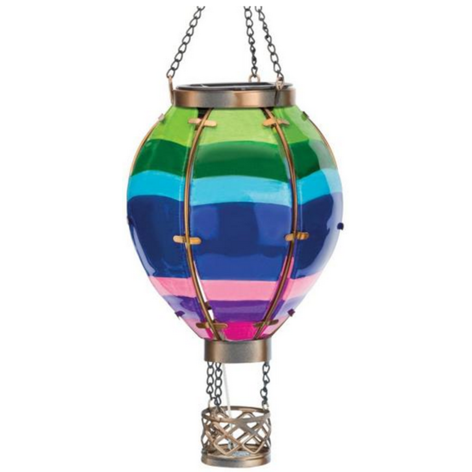 Regal Arts & Gifts Hot Air Balloon Solar Lantern - Multi Color Stripe
