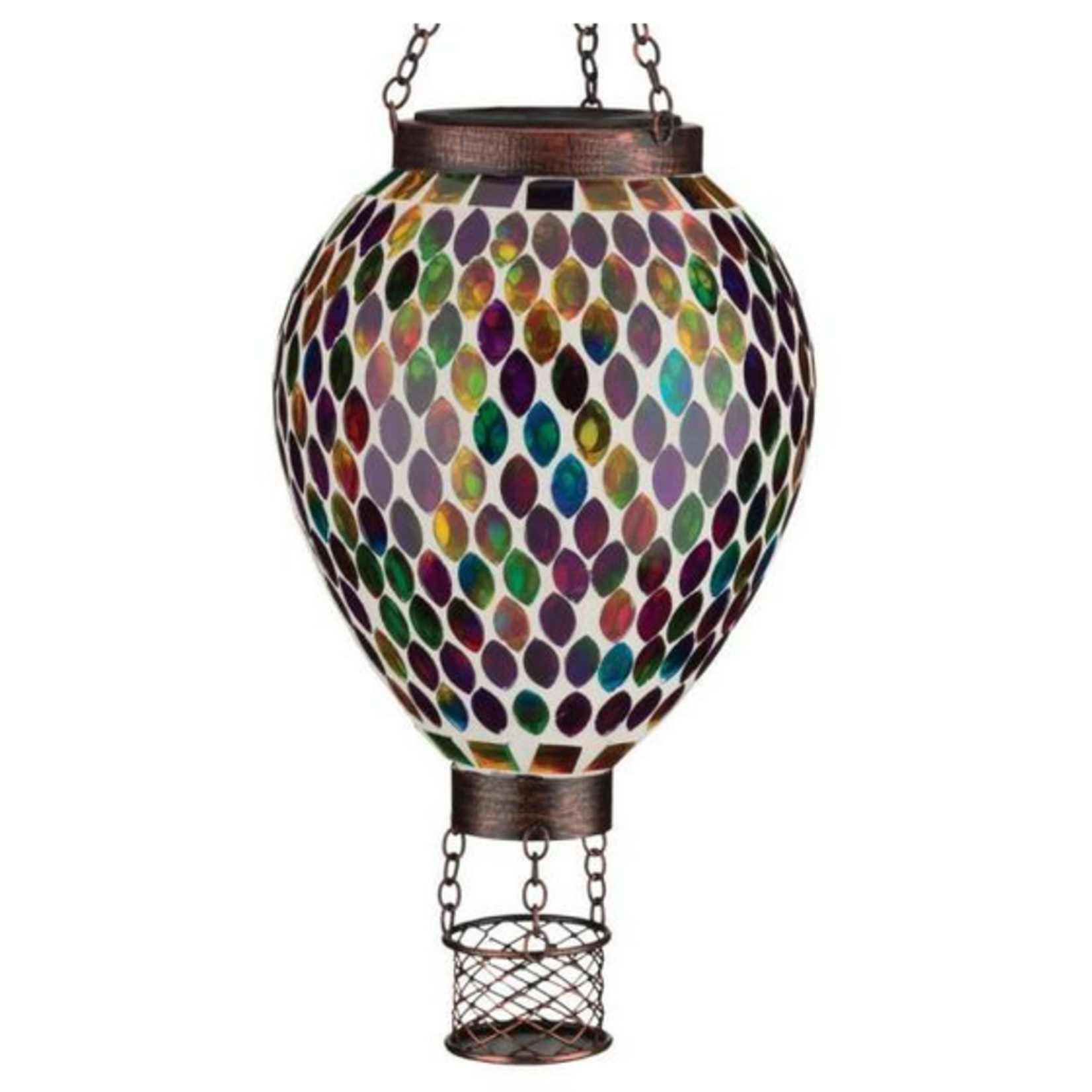 Regal Arts & Gifts Hot Air Balloon Mosaic Solar Lantern - Multi Color