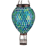 Regal Arts & Gifts Hot Air Balloon Mosaic Solar Lantern - Blue