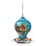 Artisan Glass Hummingbird Feeder - Blue - 28oz