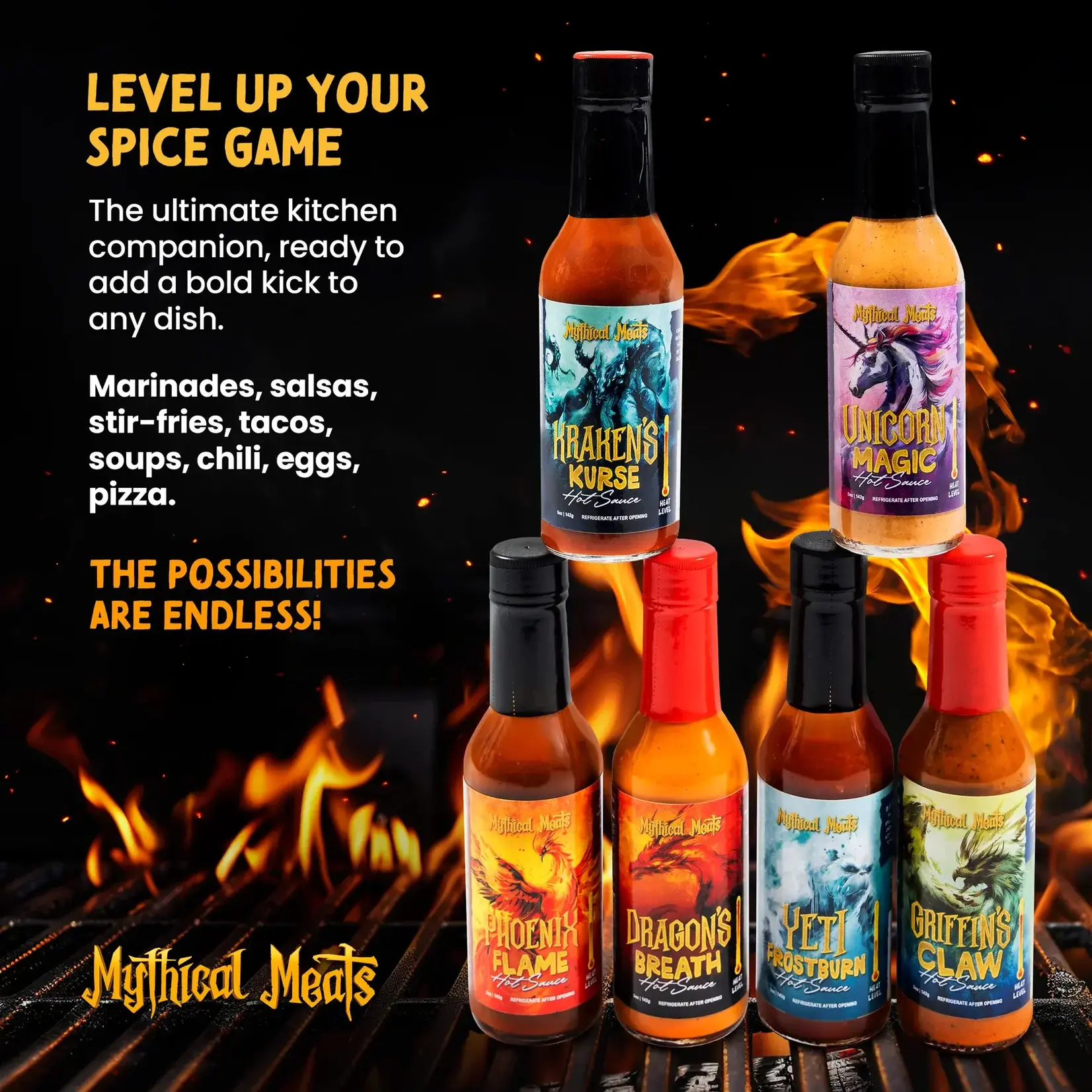 Hot Sauce - Mythical Meats Hot Sauce Collection Gift Set