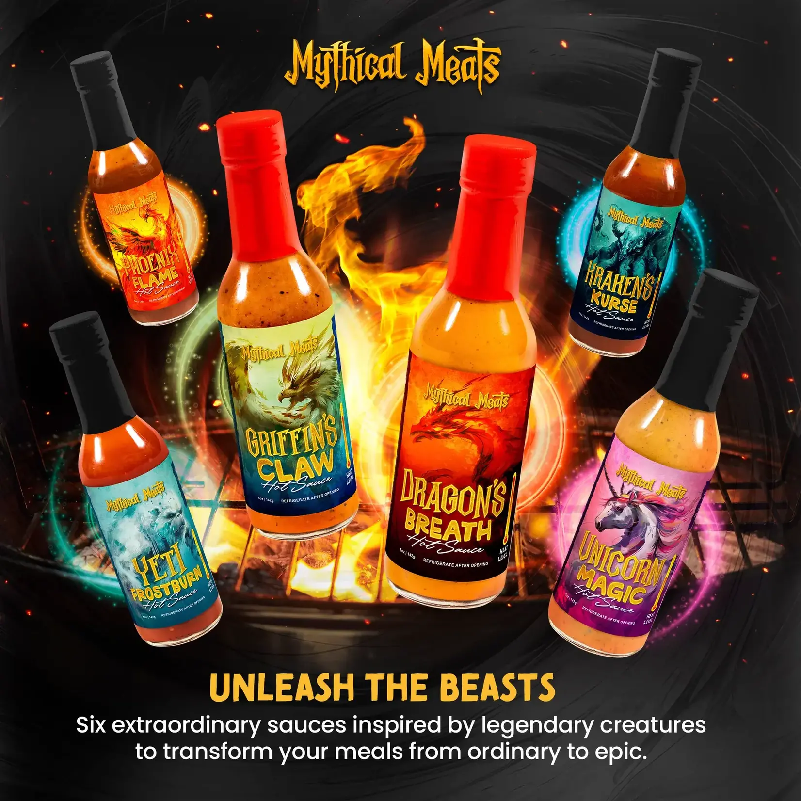 Hot Sauce - Mythical Meats Hot Sauce Collection Gift Set