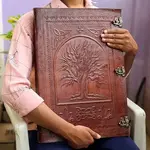 Billion Brothers Leather Journal: Tree of Life -  Brown 14 x 22