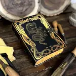 Billion Brothers Leather Journal: Vintage Dragon Print - Black 5 x 7