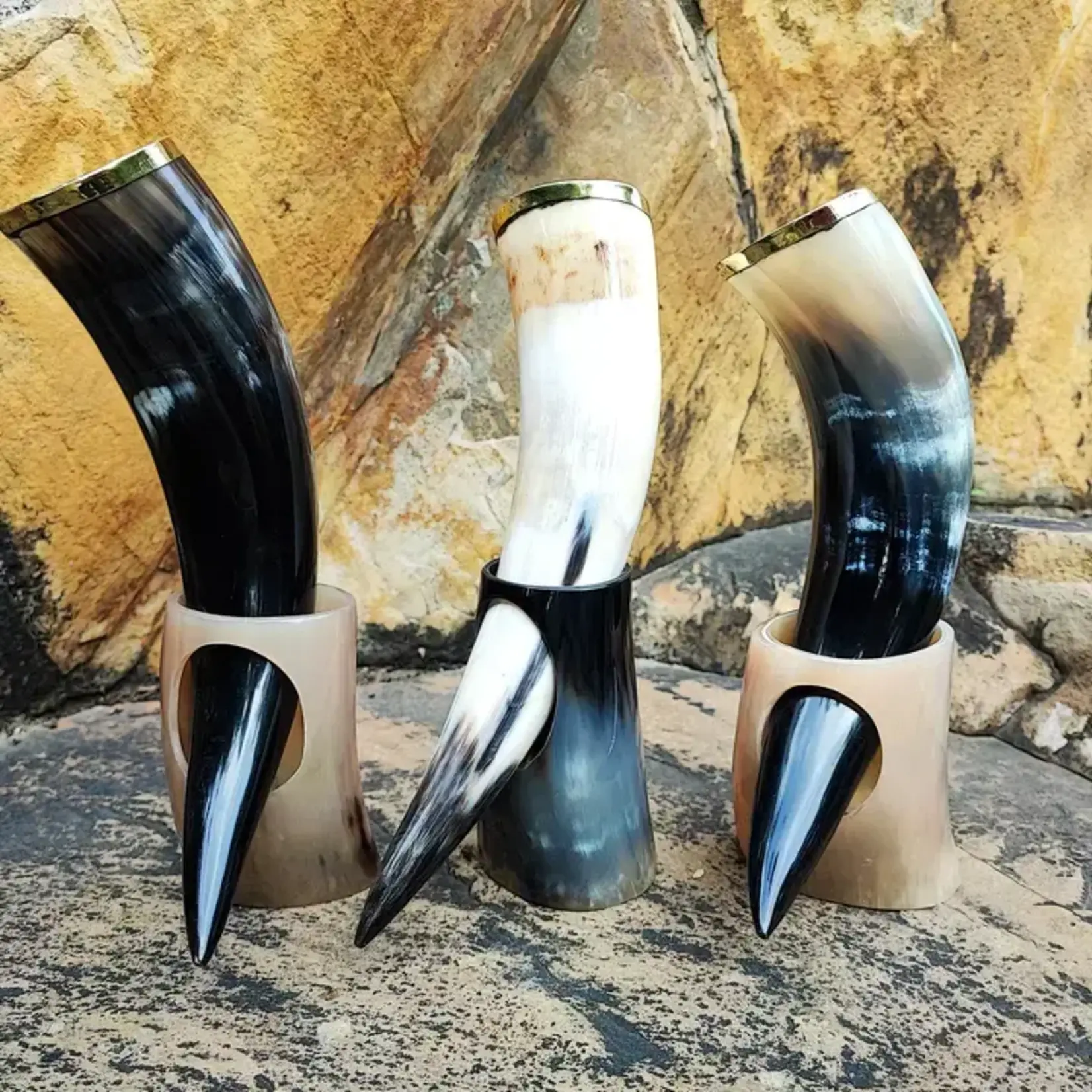Billion Brothers Viking Drinking Horn with Stand - 10in