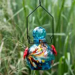 Luna Lite Glass Globe Hummingbird Feeder - Blue