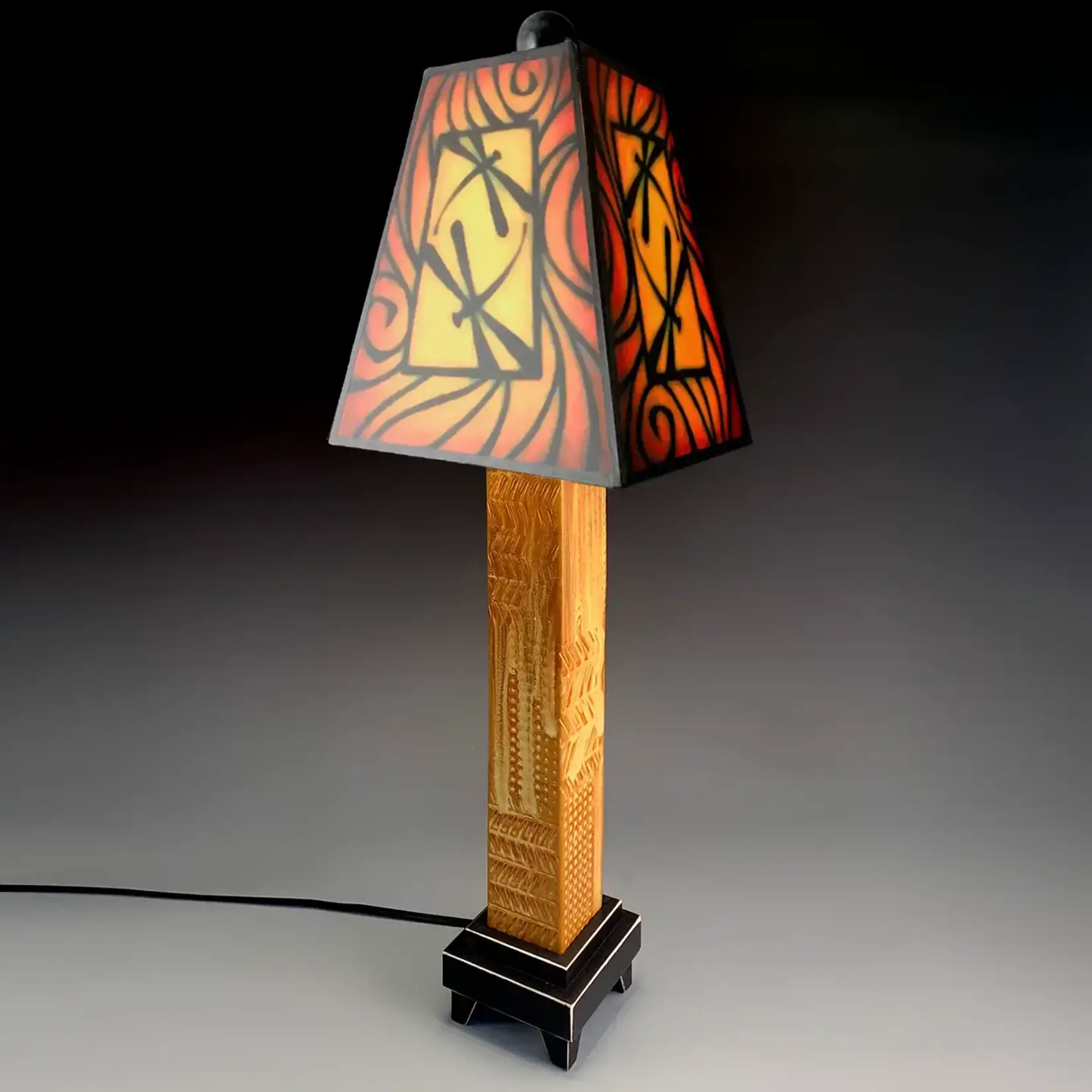 Lamp - Brown Dragonfly  - Brown Stoneware