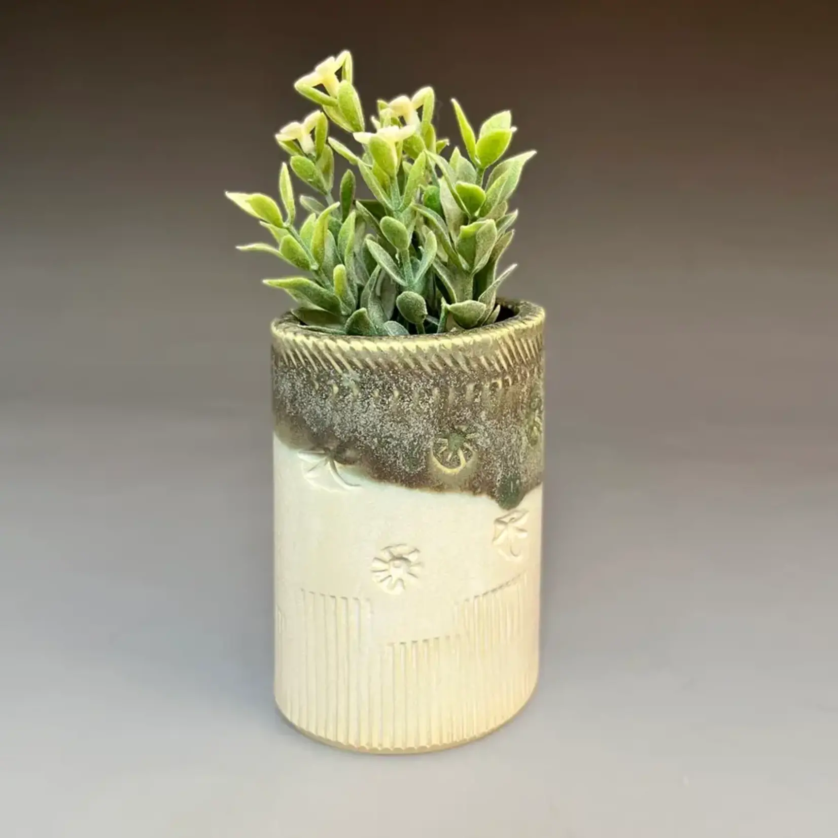 Short Oval Vase - White