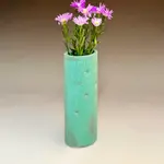 Tall Oval Vase - Dragonflies / Green