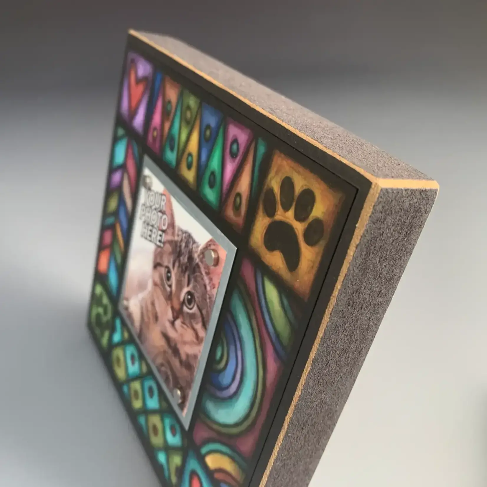 Wood Art Picture Frame - Paw and Heart