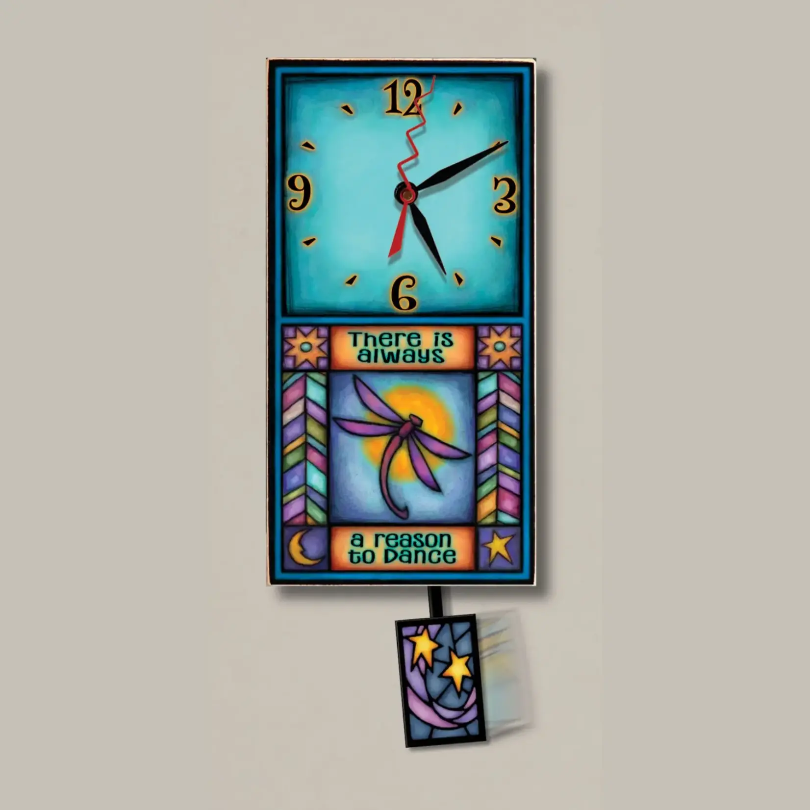 Wood Art Wall Clock - Always a Reason to Dance