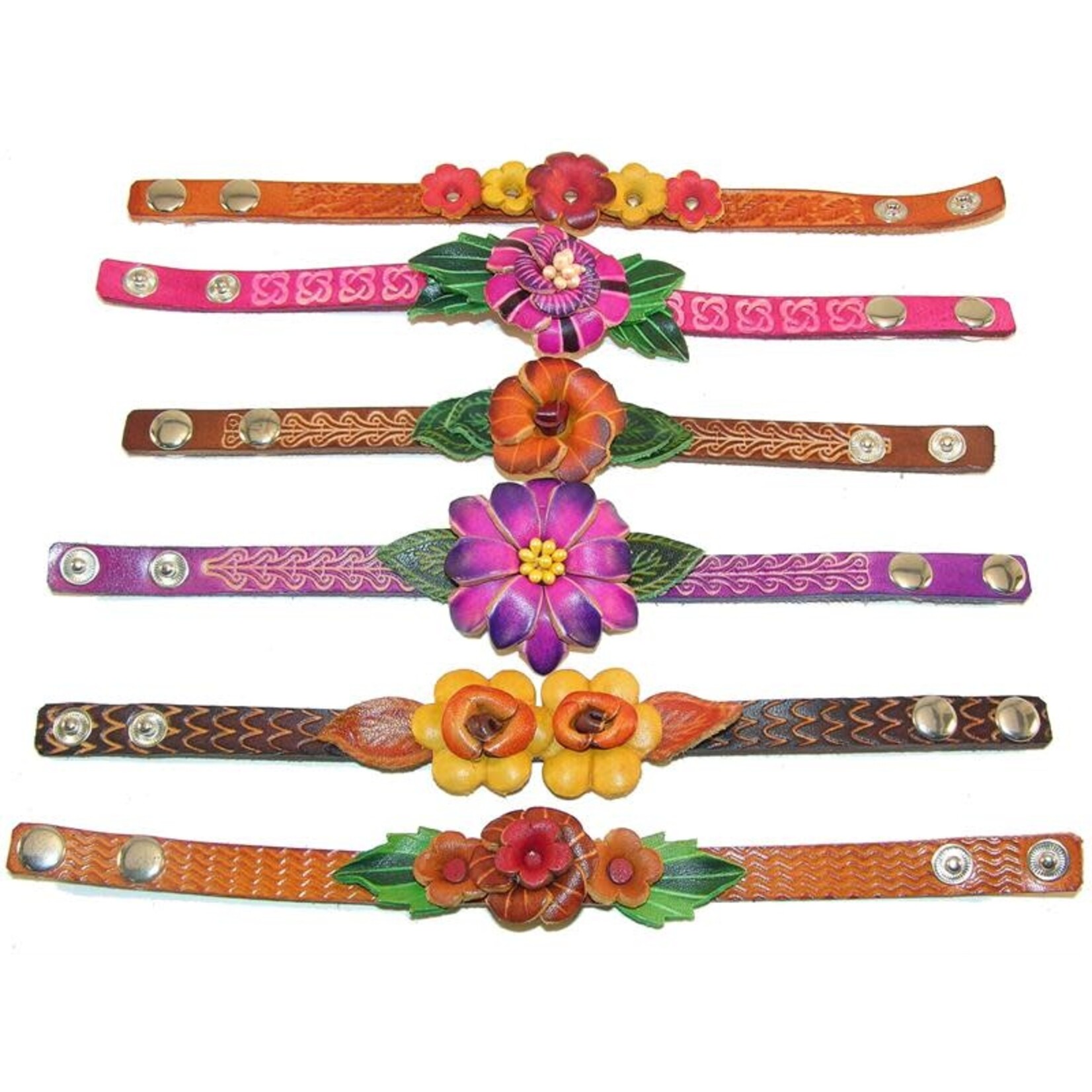 Sunflower Handmade Leather Inc Leather Bracelets - Flowers
