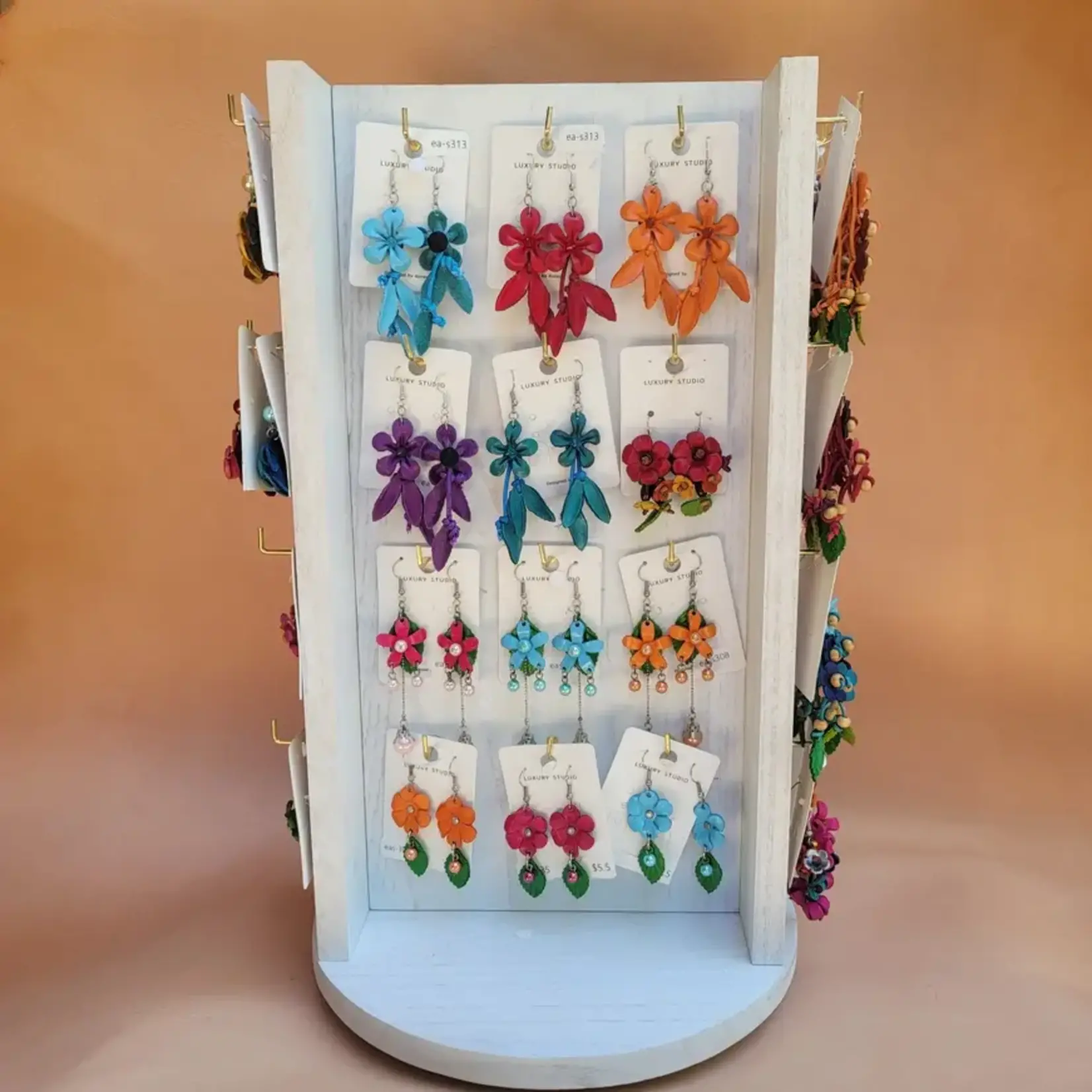Sunflower Handmade Leather Inc Leather Earrings - Flowers