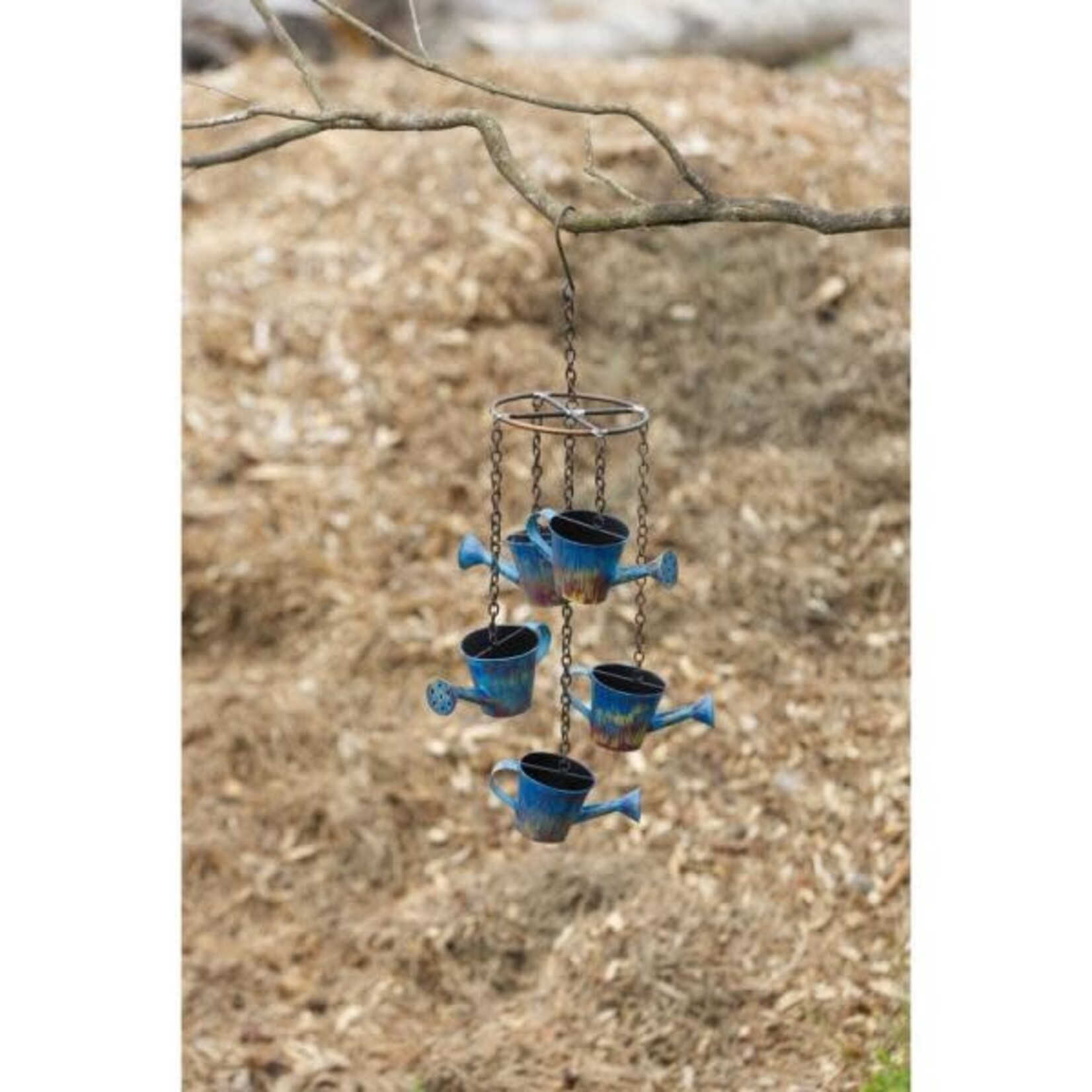 Distressed Blue Watering Can Circle Mobile