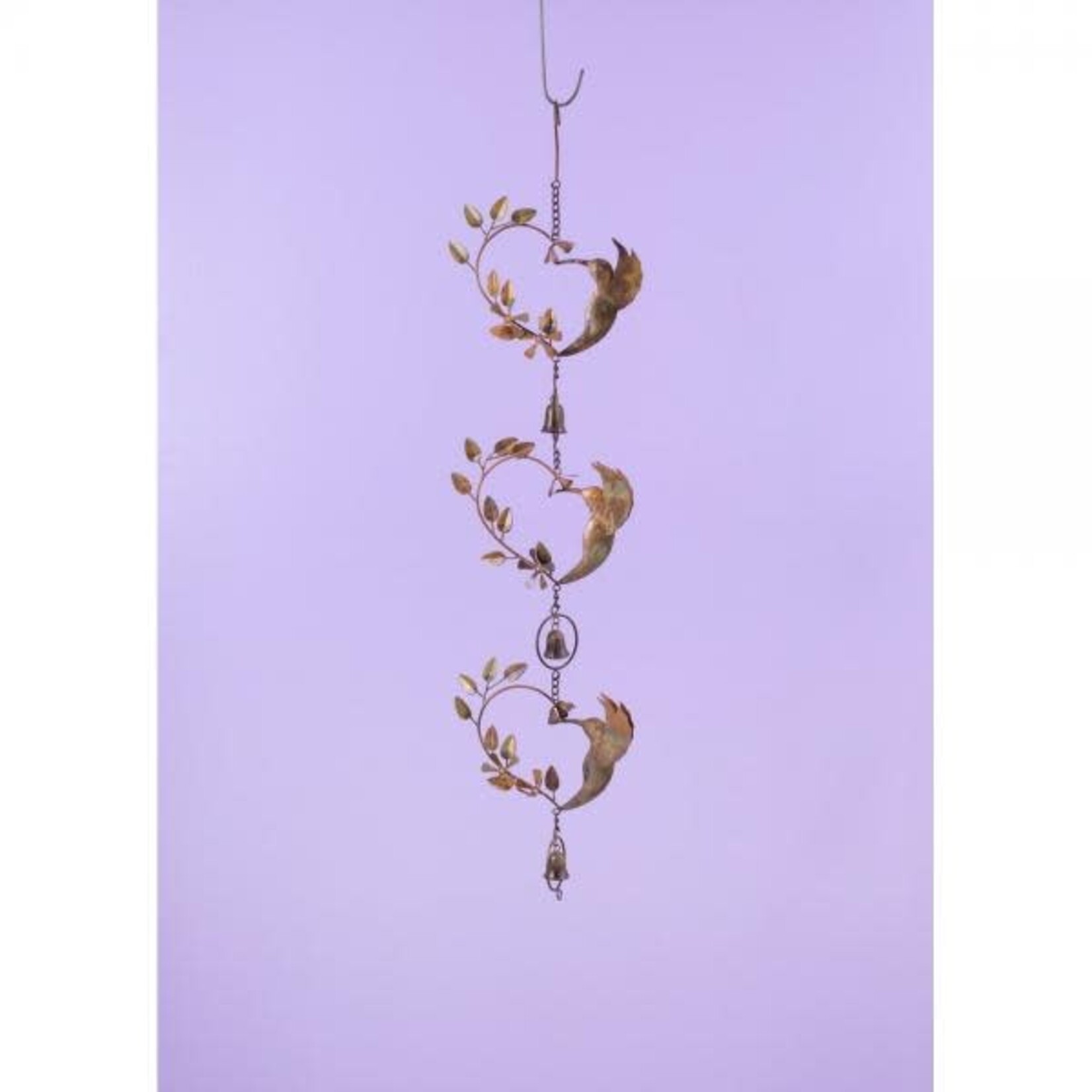 Flamed Hummingbird Heart Ornament